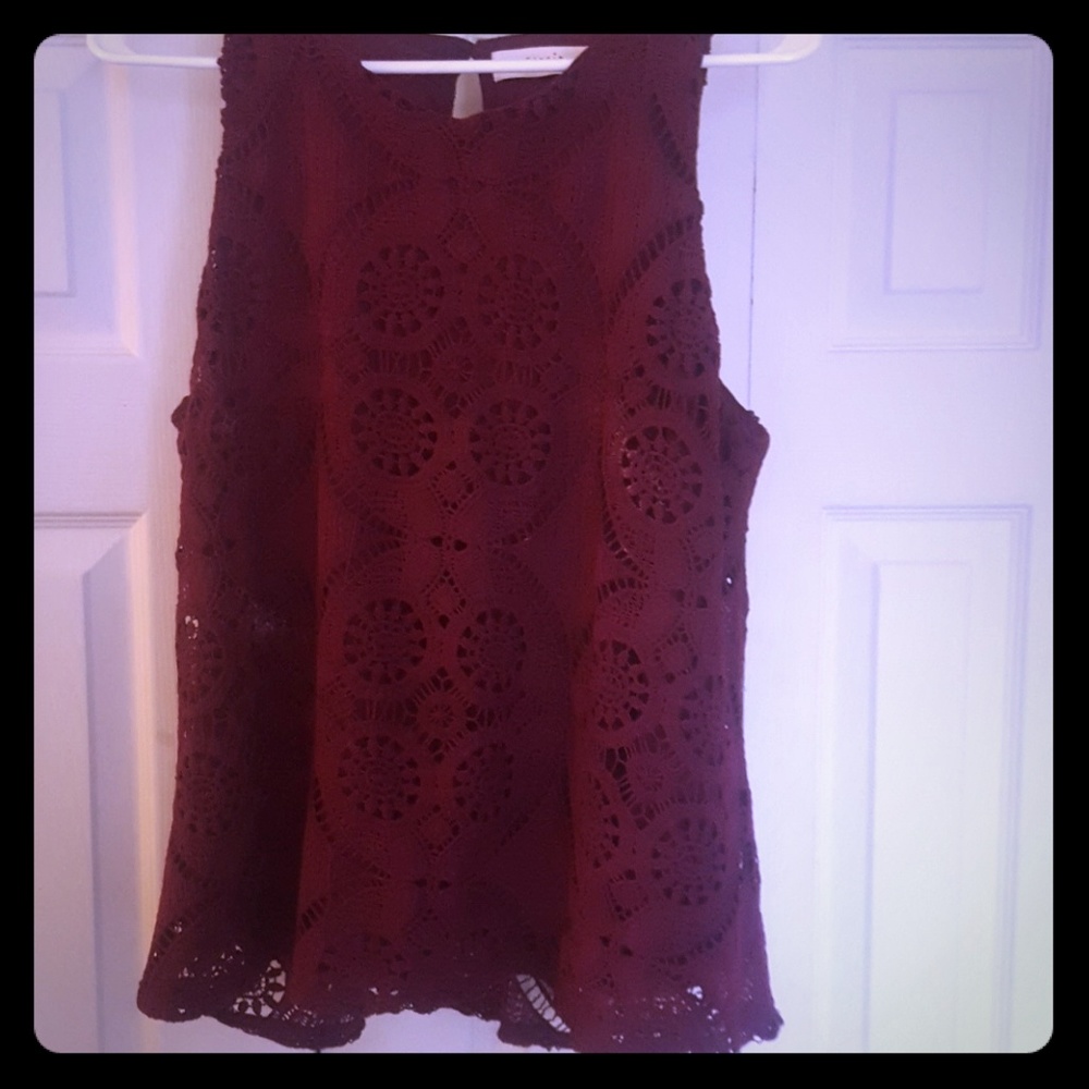 Worn once. Burgundy top